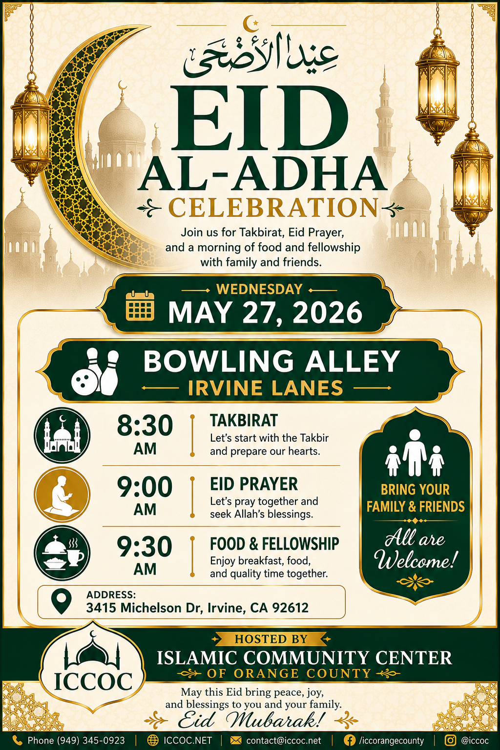 Eid Al-Adha 2026 Celebration Flyer